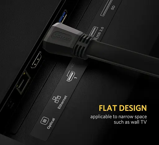 Кабель UGREEN ED015 HDMI Flat Cable 2m (UGR-70159) - фото 3