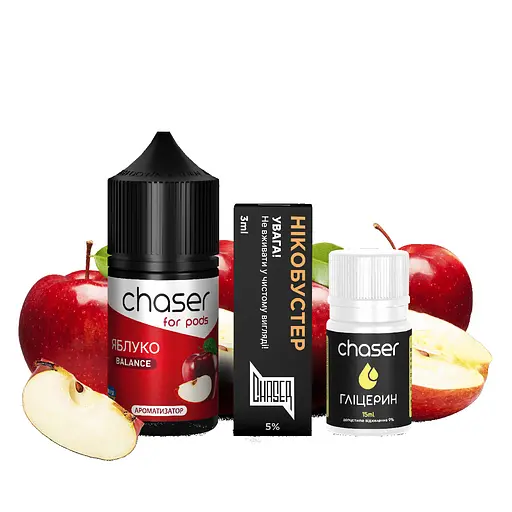 Набор компонентов для самозамеса солевой заправки CHASER For Pods BALANCE NEW 30 мл Яблоко, 0-50 мг (15632)