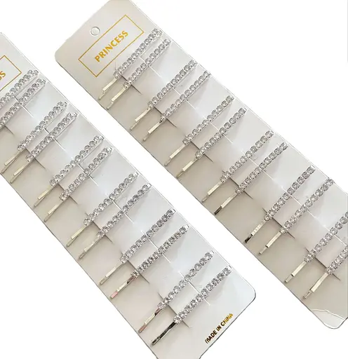 Заколки для волосся тонкі зі старазами набір 12 шт - фото 1