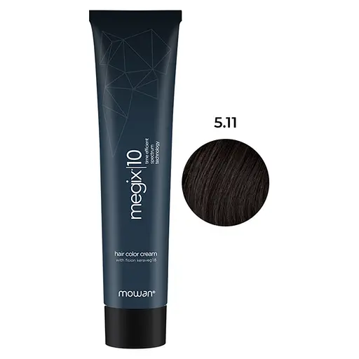Фарба для волосся з низьким вмістом аміаку Megix10 Mowan 5.11 інтенсивний світлий попелястий коричневий - фото 1