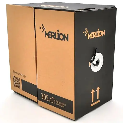 Кабель Voltronic Fortrek UTP 4х2х0,5мм, (CCA) для внутр. робіт, black, 305м