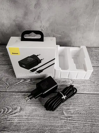 Блок питания Baseus Super Quick Charger 20w комплект с кабелем type-c - lightning (TZCCSUP-B01) - фото 7
