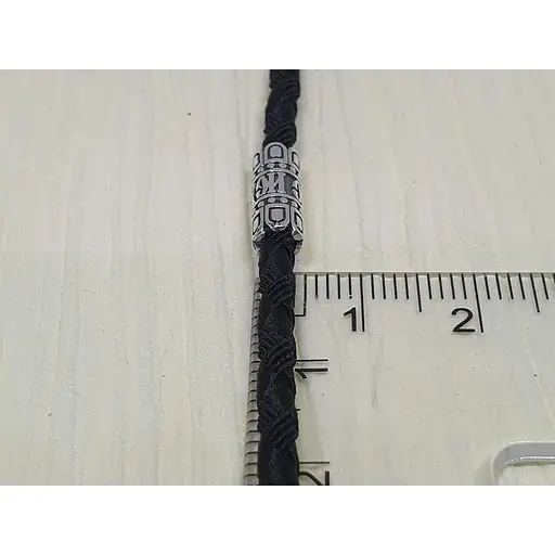 Ювелірний шнурок Меридіан 925 з текстилю з срібними вставками. 846/3 55 65 - фото 4