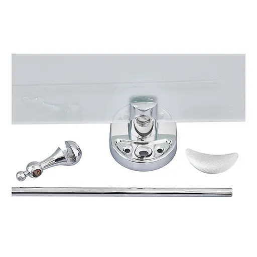 Полиця з обмежувачем Zerix скло AFB-0107 ZX5042, Хром - фото 4