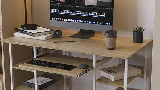 Компьютерный стол Ferrum-decor Тим 75x140x70 белый ДСП Дуб Сонома 16мм (FRD-101382) - фото 3