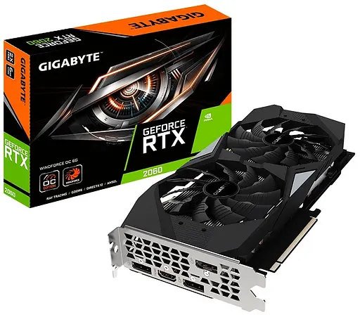 Видеокарта GeForce RTX 2060 6GB Gigabyte WindForce (GV-N2060WF2-6GD) Б/У - фото 2
