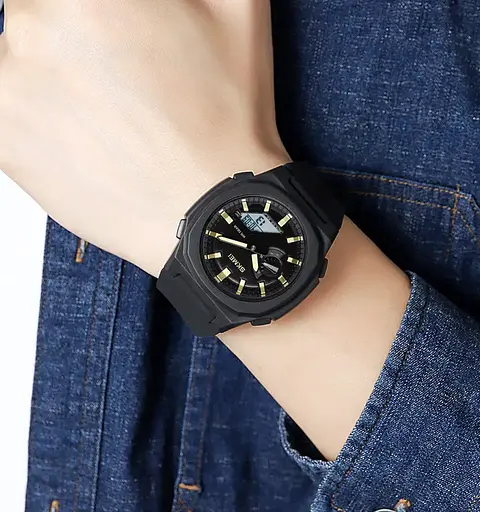 Годинник чоловічий наручний Skmei 2091 (Чорний/Золото/Білий) - фото 5