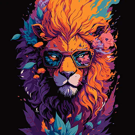 Набор для росписи Strateg Лев в своем величии Strateg на черном фоне 40х40 см (AV4040-59) - фото 1