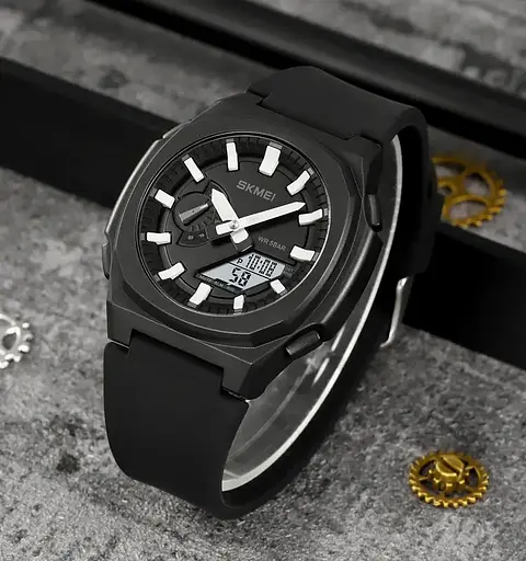 Годинник чоловічий наручний Skmei 2091 (Чорний/Білий/Білий) - фото 4