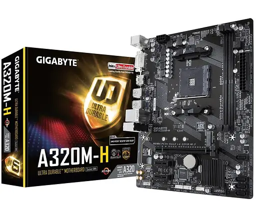 Материнская плата Gigabyte GA-A320M-H (GA-A320M-H) (Socket AM4, AMD A320, Micro-ATX) Б/у - фото 5