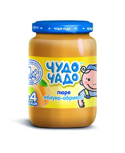 Упаковка пюре Чудо-чадо Яблуко і абрикос з цукром 1.02 кг (170 г х 6 шт.) - фото 2