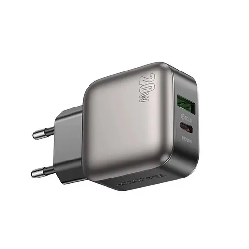Мережевий зарядний пристрій Borofone BAS54A Absolute PD20W+QC3. 0 charger (EU) чорний - фото 1