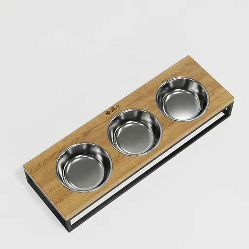 Hollky Base Bar — три миски на підставці (3 × 0,45 л) - фото 7