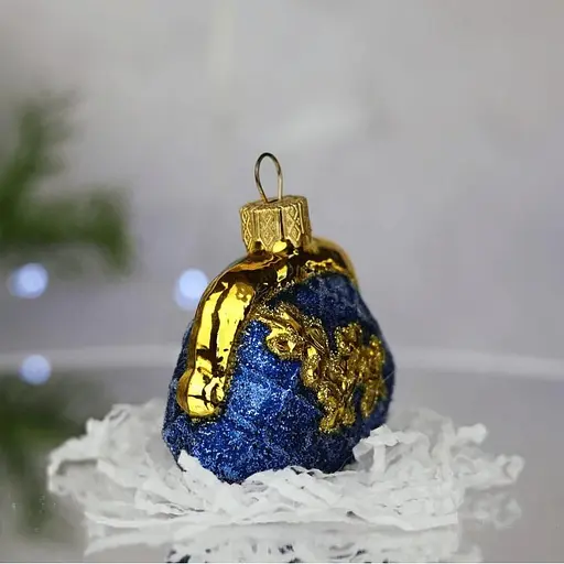 Ялинкова прикраса Санта Шоп Гаманець синій скло (4820001165548) - фото 3