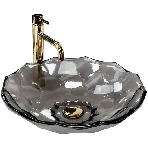 Умивальник Rea Arctic Black накладний REA-U5068, Прозорий - фото 1