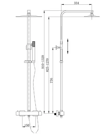 Душевая система Asignatura Unique с термостатом черная 85527802 - фото 2