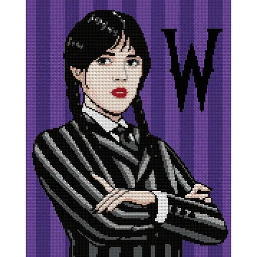 Алмазна мозаїка Santi Wednesday Addams на підрамнику 40х50 см (955333)