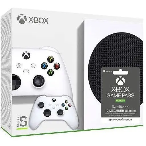 Microsoft Xbox Series S 512Gb + Геймпад Microsoft Xbox Series X, S (Robot White) + Xbox Game Pass Ultimate (12 месяцев)