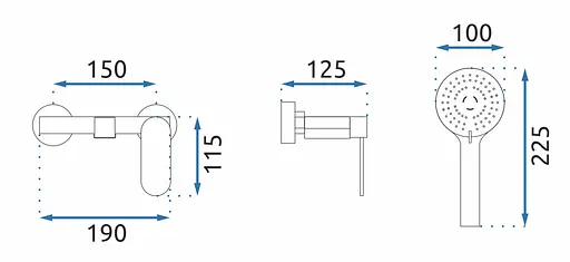 Смеситель для душа Rea Berg настенный black REA-B2040 Черный матовый - фото 6