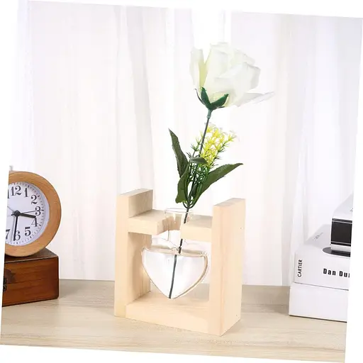 LIFKICH Декор міні ваза 1 шт. Плейн Повітряні рами Дерев'яні рами Прозора підставка Прозора сівалка гідропонна Ваги Shell - фото 3