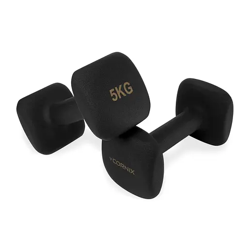 Гантелі вінілові Cornix Square 2 x 5 кг XR-0410 Black - фото 9