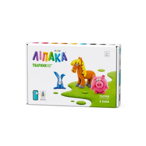 Набор самозатвердевающего пластилина Липака – Поросенок, лошадка, кролик 60023-UA01 - фото 1