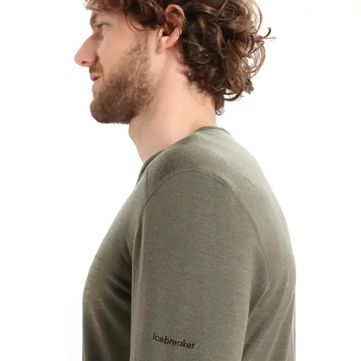 Термокофта Icebreaker 200 Oasis LS Crewe Ski Stripes Men L Loden Heather (1052-IB0 A56 HU069 L) - фото 5