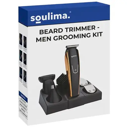 Тример для волосся Soulima  23574 багатофункціональний, 5 насадок, для бороди, вусів, носа, 60 хв роботи - фото 1