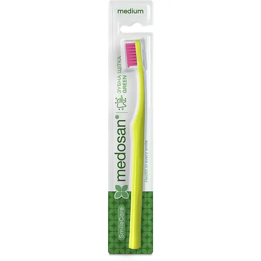 Зубна щітка Medosan SmileCare Medium Green
