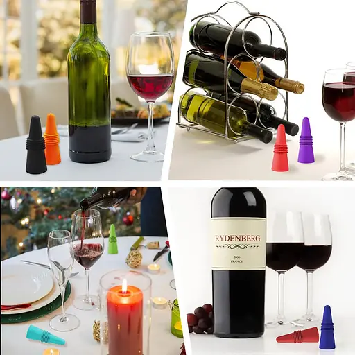 Пробка силіконова для пляшок вина та шампанського затичка багаторазова 6 см (2 шт. у комплекті), Kitchen Master Різні кольори 86912 - фото 12