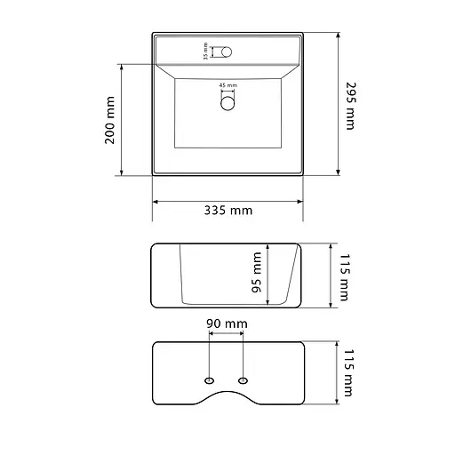 Умивальник VBI Komo white накладний підвісний VBI-015600, Білий - фото 2
