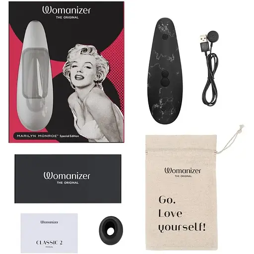 Стимулятор Womanizer Marilyn Monroe (Black Marble) - фото 5