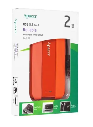 Внешний жесткий диск Apacer AC533 USB 3.2 Gen.1 1 TB (AP1TBAC533R-1) красный - фото 7