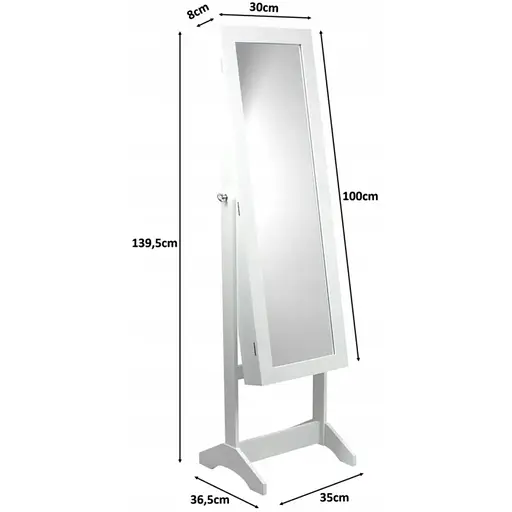 Підлогове дзеркало-шафа Chomik Paks білий - фото 8