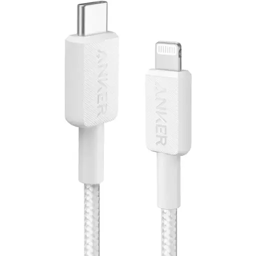 Кабель Anker 322 USB-C to Lightning - 0.9m Nylon White (6908996)
