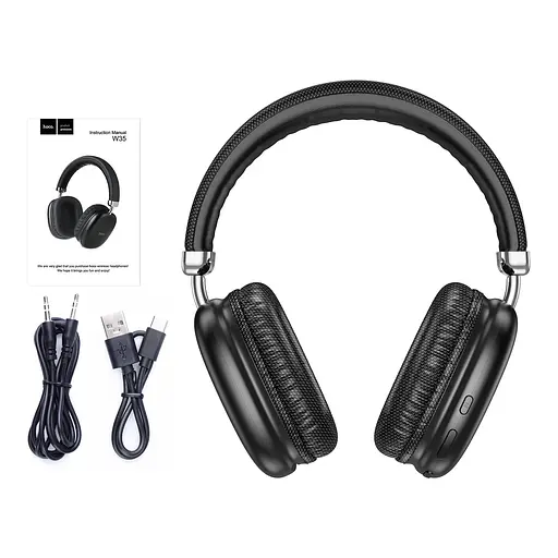 Навушники Hoco W35 Air Triumph BT headphones | BT5.3, AUX / TF, 45h | black - фото 5