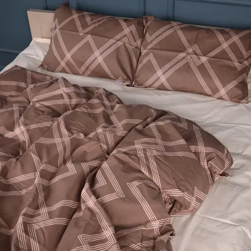 Наволочка MirSon Сатин Brown Geometry 45х45 см коричнева (2200011123271) - фото 5