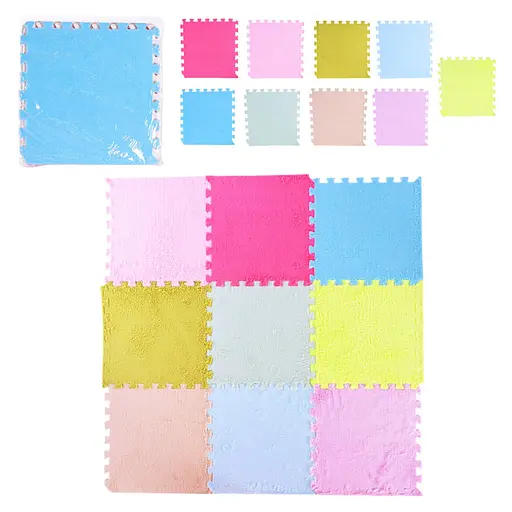 Деткий коврик-пазл Bambi K9703 плюшевый 30x30x0,6 см 9 деталей - фото 1