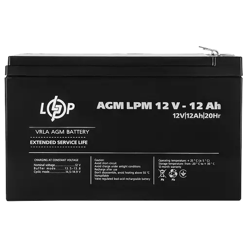 Аккумулятор AGM LPM 12V - 12 Ah - фото 2