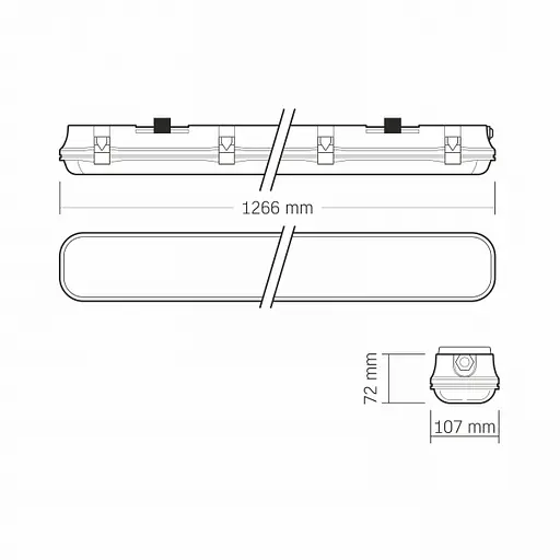 LED світильник IP65 лінійний під лампу 2хТ8 VIDEX 1,2М 220V - фото 13