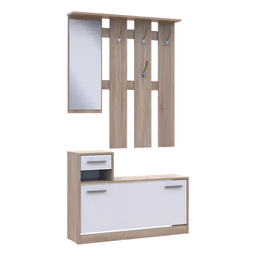 Прихожая Doros Alice Белый/Дуб Сонома 1 зеркало 100х25х182,9 (44900238) - фото 6