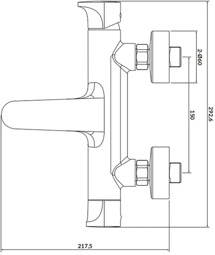 Смеситель для ванны Cersanit Inverto хром + черная ручка S951-312 Хром - фото 4