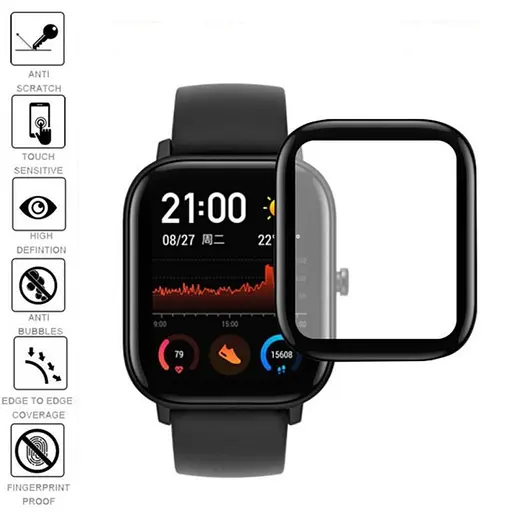 Защитная пленка Amazfeel для смарт-часов Amazfit GTS/GTS2 с рамкой 1 шт. - фото 2