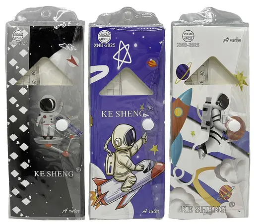 Набір лінійок Космонавт, 20 см, трикутники, 2025 (В асортименті) - фото 2