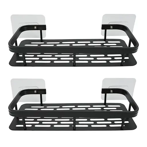 Набір металевих полиць для ванної кімнати Fabrika ONIX 2 шт Чорні  - фото 3