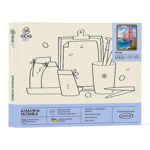 Алмазна мозаїка 99IDEAS "Міст" 40*50 см, GF2966 - фото 4