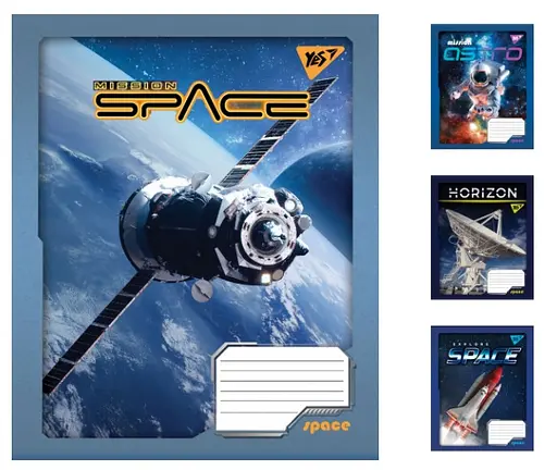 Зошити учнівські 18 аркушів лінія YES Space, 25 шт. в упаковці