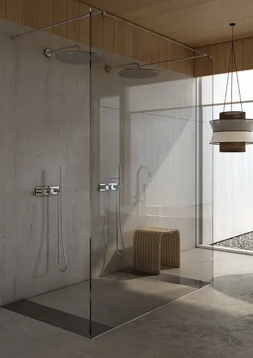 Душова система Kohlman Axel 25 chrome з термостатом + BOX прихованого монтажу KPL-QW265A25, Хром - фото 3