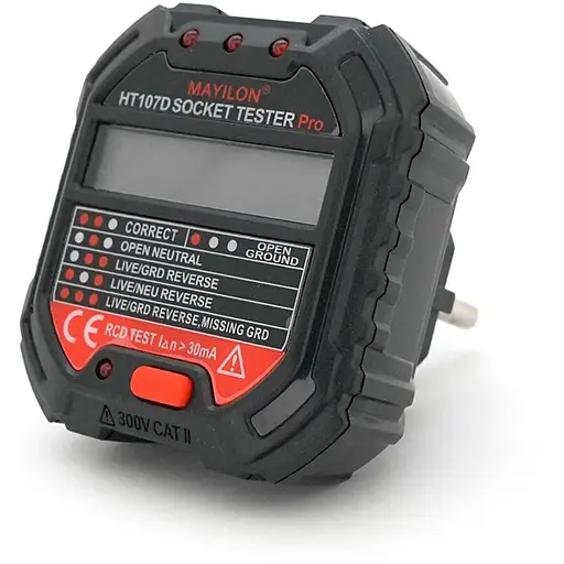 Тестер розеток Mayilon HT-107D, AC: 90-250V