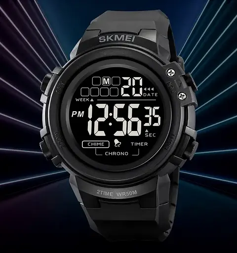Годинник чоловічий наручний спортивний Skmei 2260 (Чорний з чорним) - фото 4